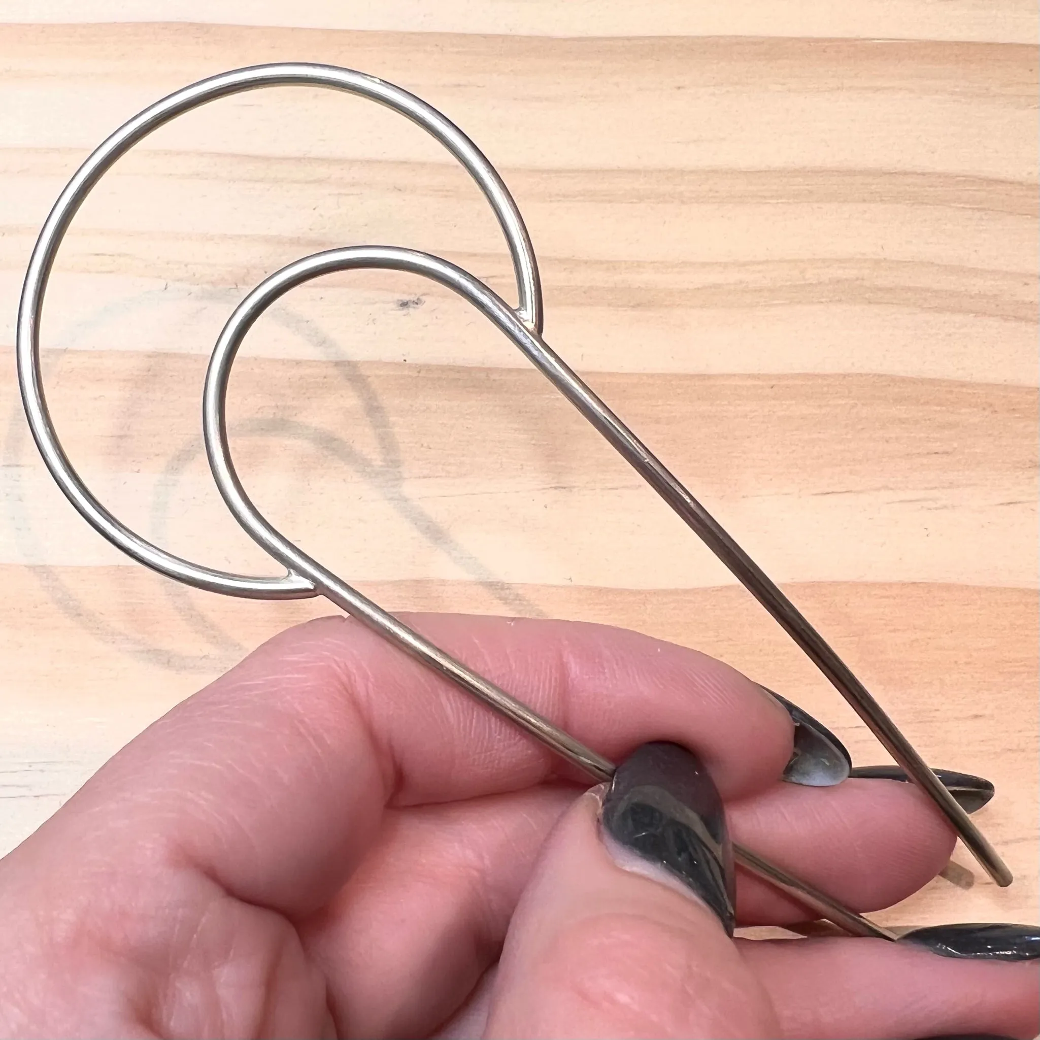 Crescent White Brass Hair Pin from Favor