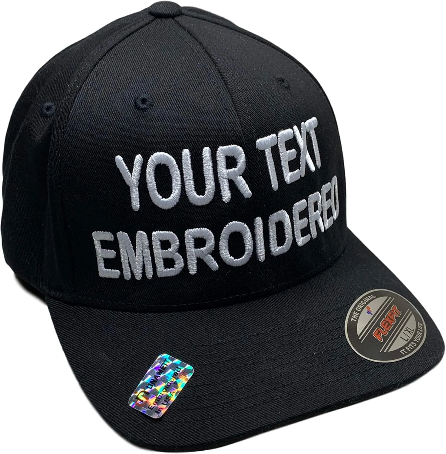 Custom Hat Flexible Fit 6277 6533 6477 Delta & More Embroidered. Your Own Text Curved Bill