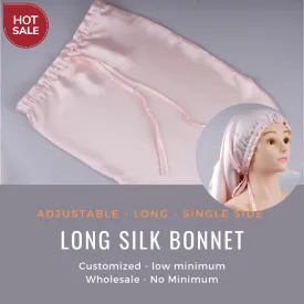 Custom Wholesale Long Silk Bonnet Adjustable Single side