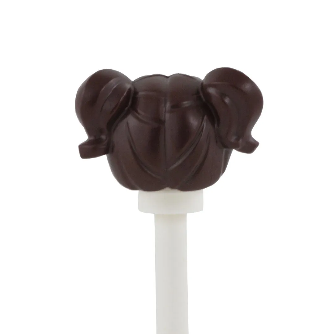 Dark Brown High Pigtails - LEGO Minifigure Hair