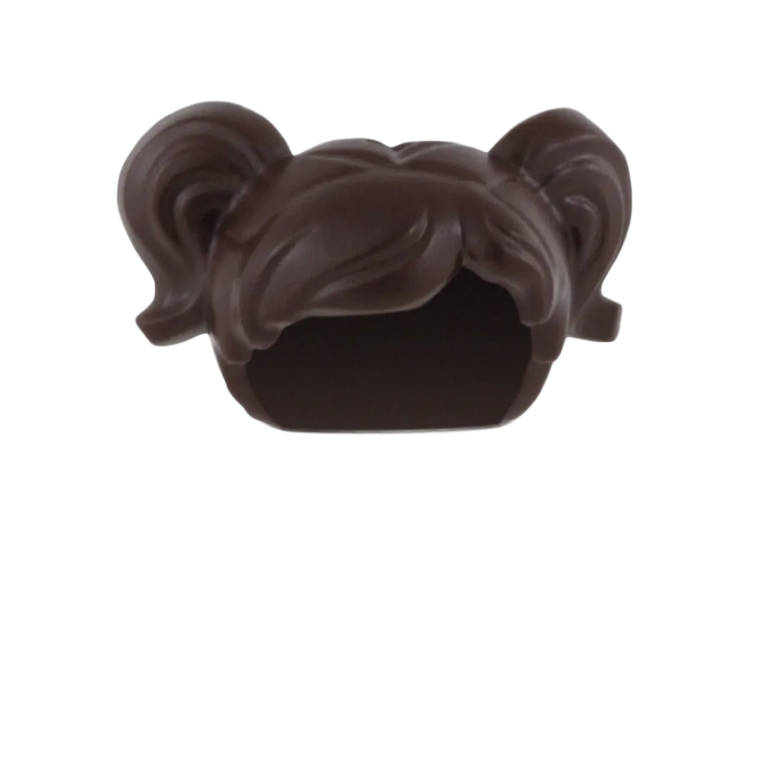 Dark Brown High Pigtails - LEGO Minifigure Hair