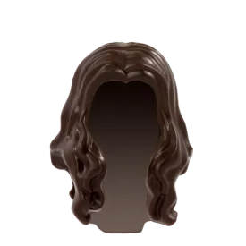Dark Brown Long Curly Over the Shoulder ( covers design on front & back ) - LEGO Minifigure Hair