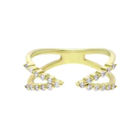 Diamond V Cuff Shaped Ring