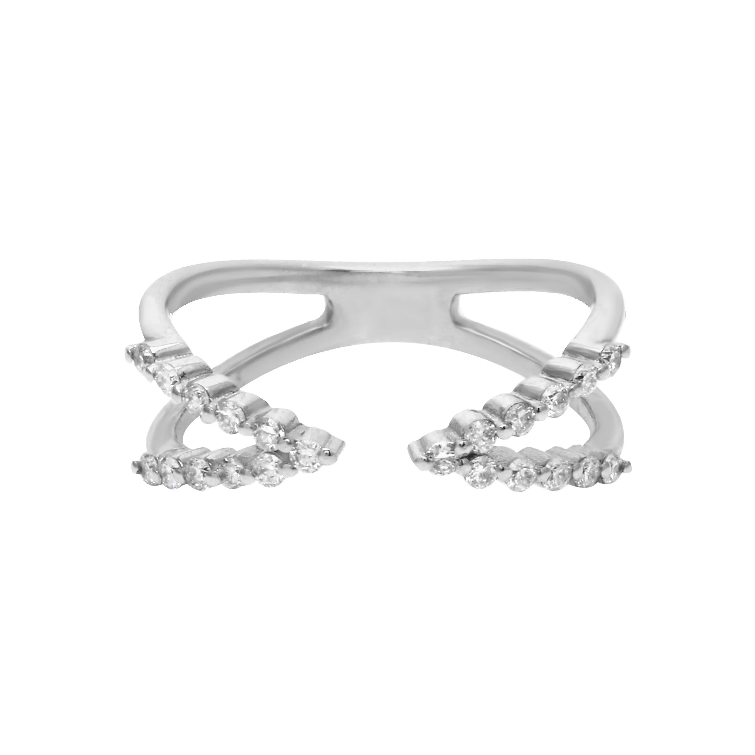 Diamond V Cuff Shaped Ring