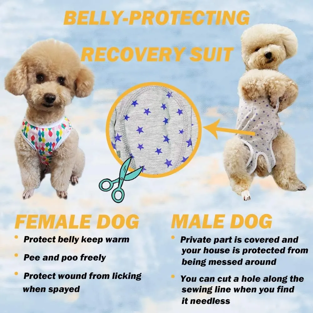 Dogs Recovery Suit Post Surgery Shirt for Puppy, Wound Protective Clothes for Little Animals(Black White Plaid-s)