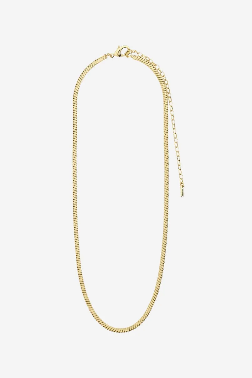 Dominique Flat Snake Gold Chain Recycled Necklace