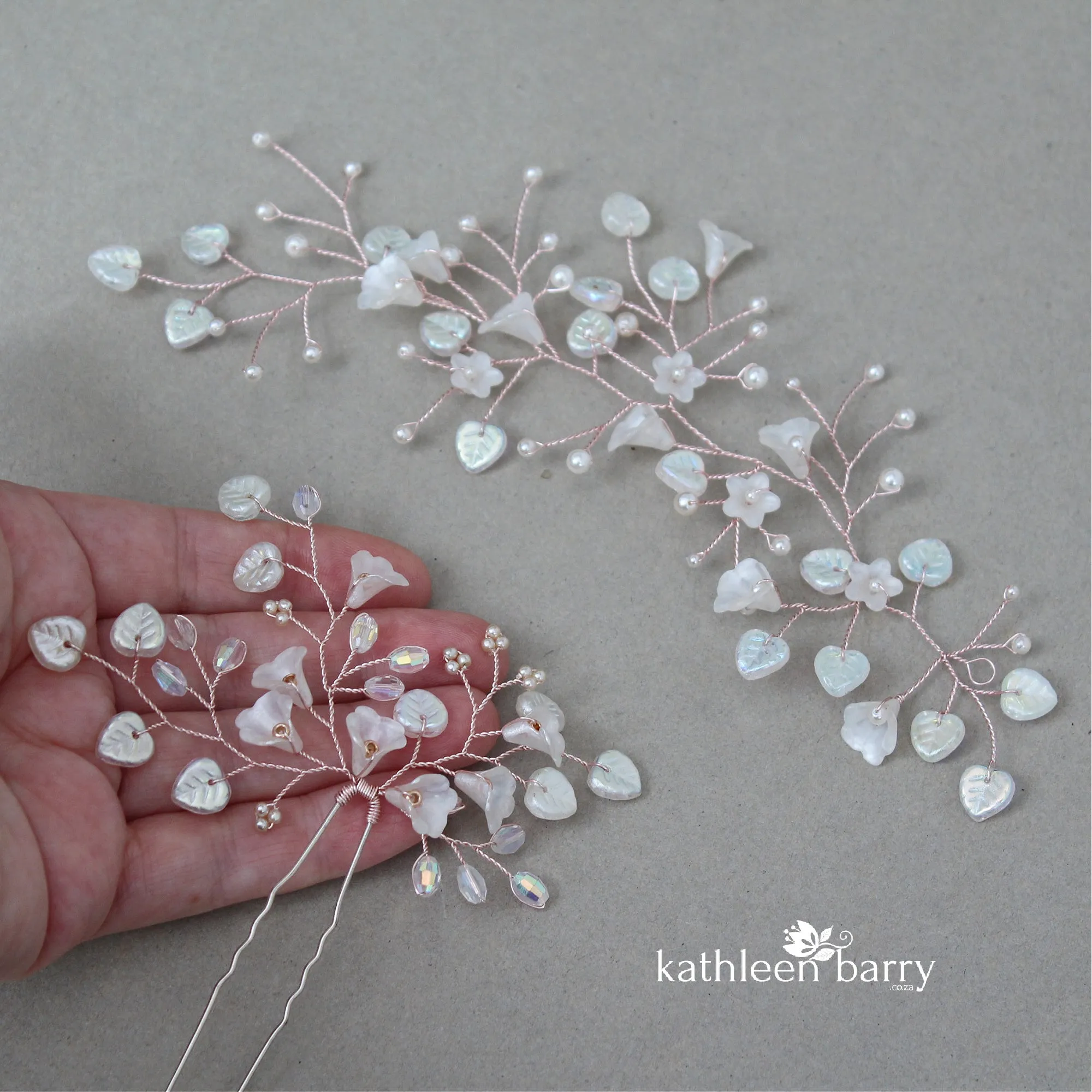 Eden pearly Hair Vine - Available in Silver, gold & Rose gold
