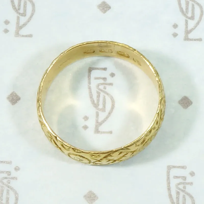 Engraved English Cigar Band in 18ct Gold