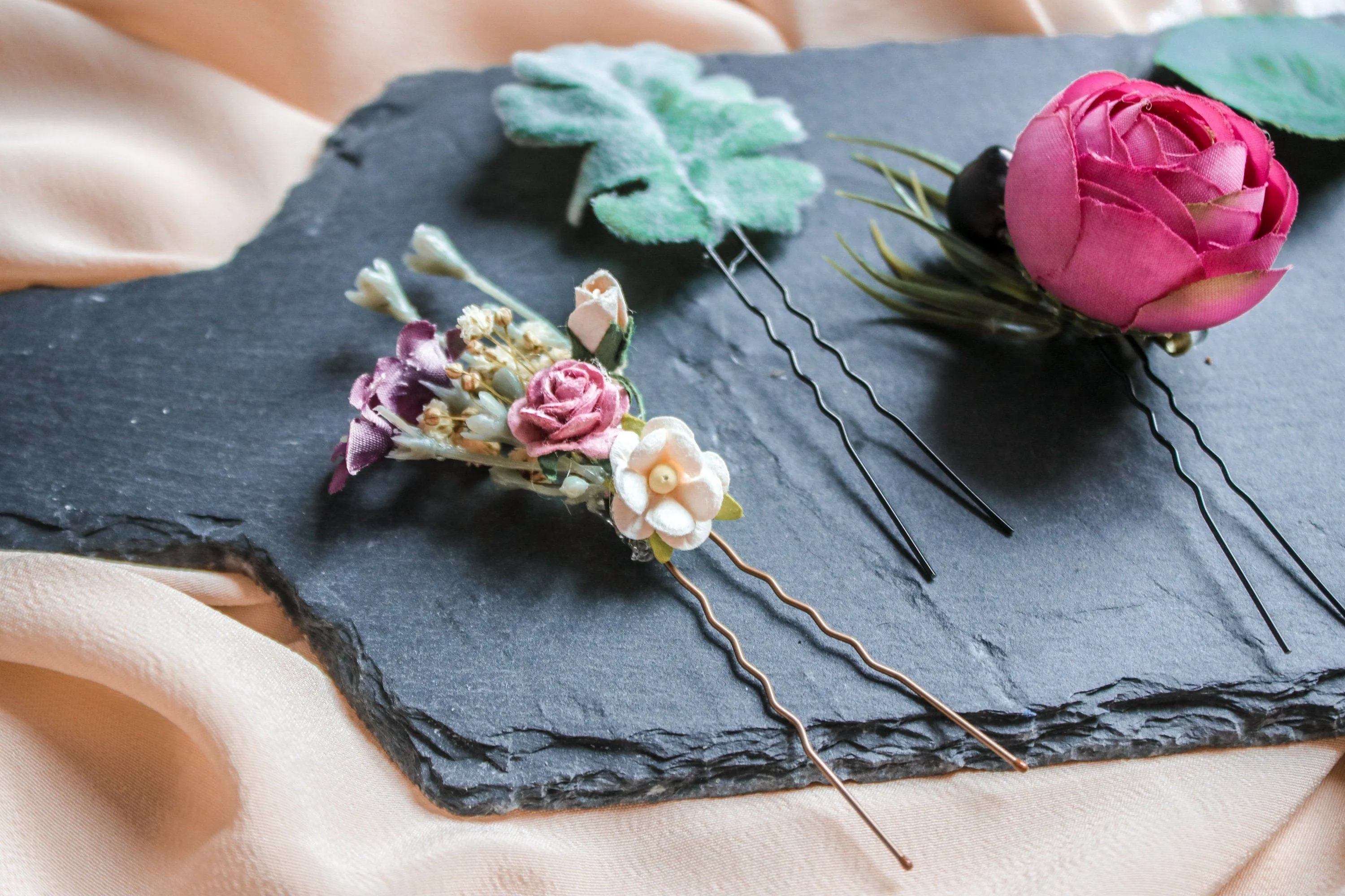Eucalyptus Rose Hair Pin Set 5 Piece