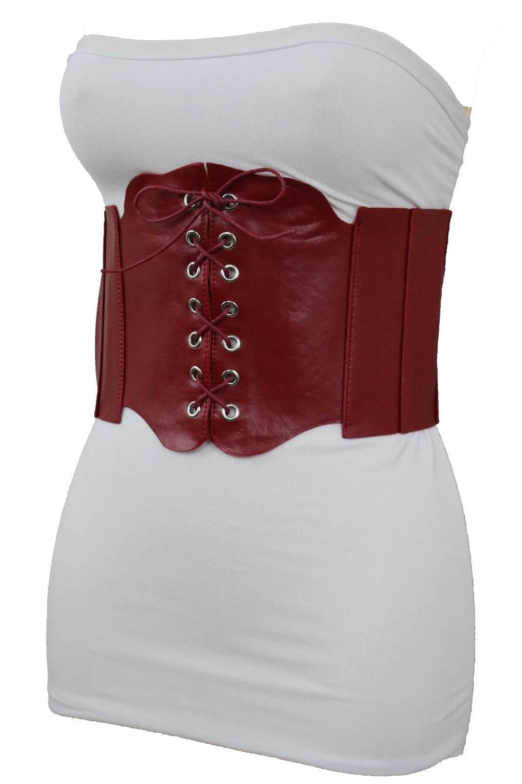 Faux Leather Wide Sexy High Waisted Corset Belt