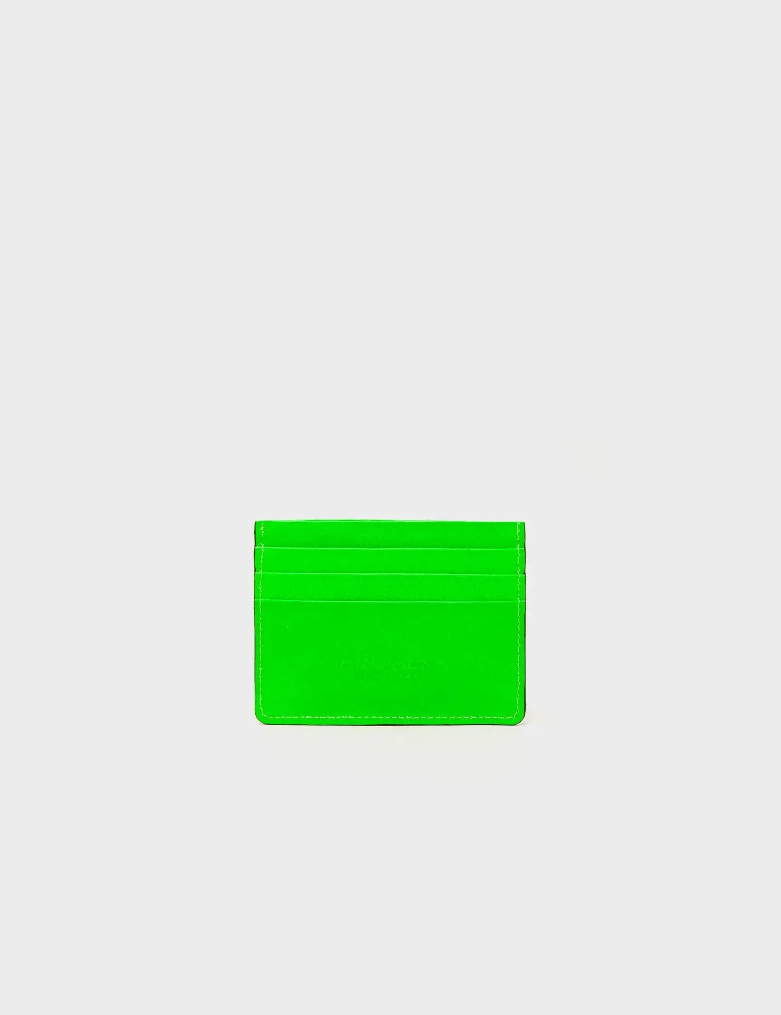 Filium Neon Green Leather Cardholder - All Over Eyes Embroidery