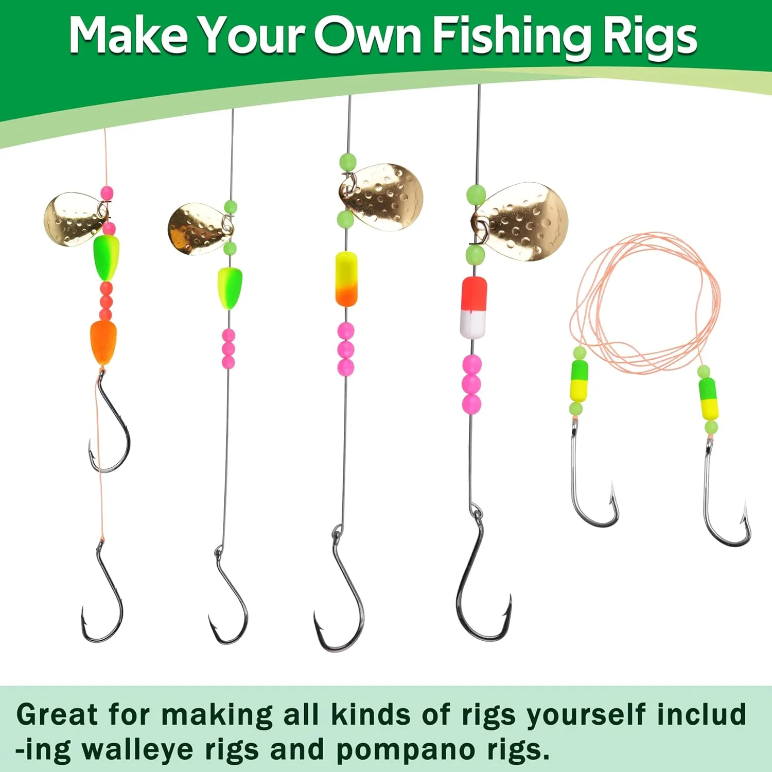 Fishing Floats Pompano Rig Floats,40pcs Foam Snell Floats Surf Pompano Rig Fishing Bullet Cylinder Pompano Floats Walleye Rig Live Bait Rig Line Float Making Accessories for Trout Catfish