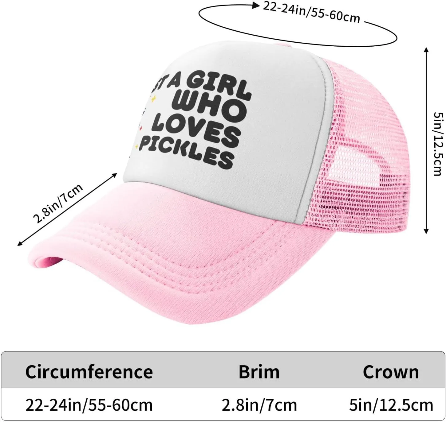 Funny Pickle Trucker Hat Unisex Adult Hats Adjustable Cap for Men and Women Classic Fishing Caps