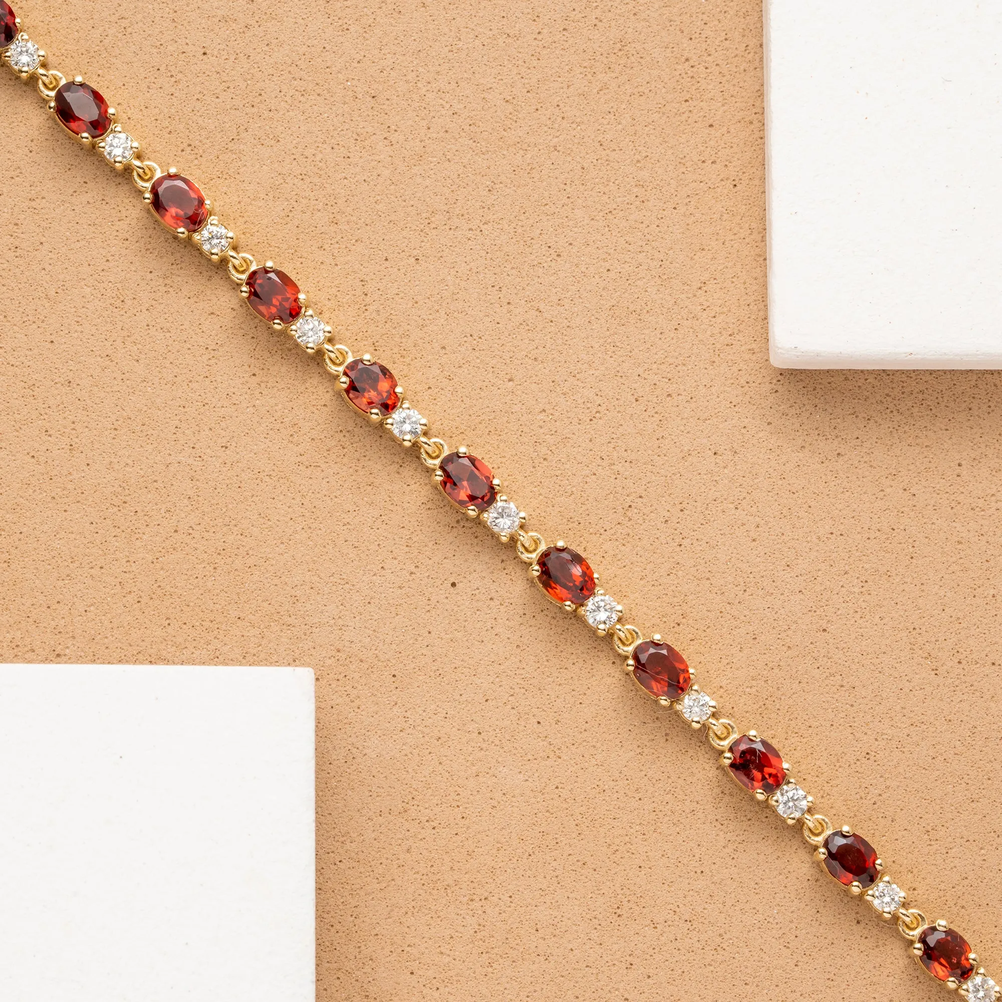 Garnet & Diamond Eternity Bracelet, Ivy