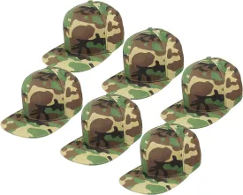 Gelante Plain Blank Flat Brim Adjustable Snapback Baseball Caps LOT 6 Pack