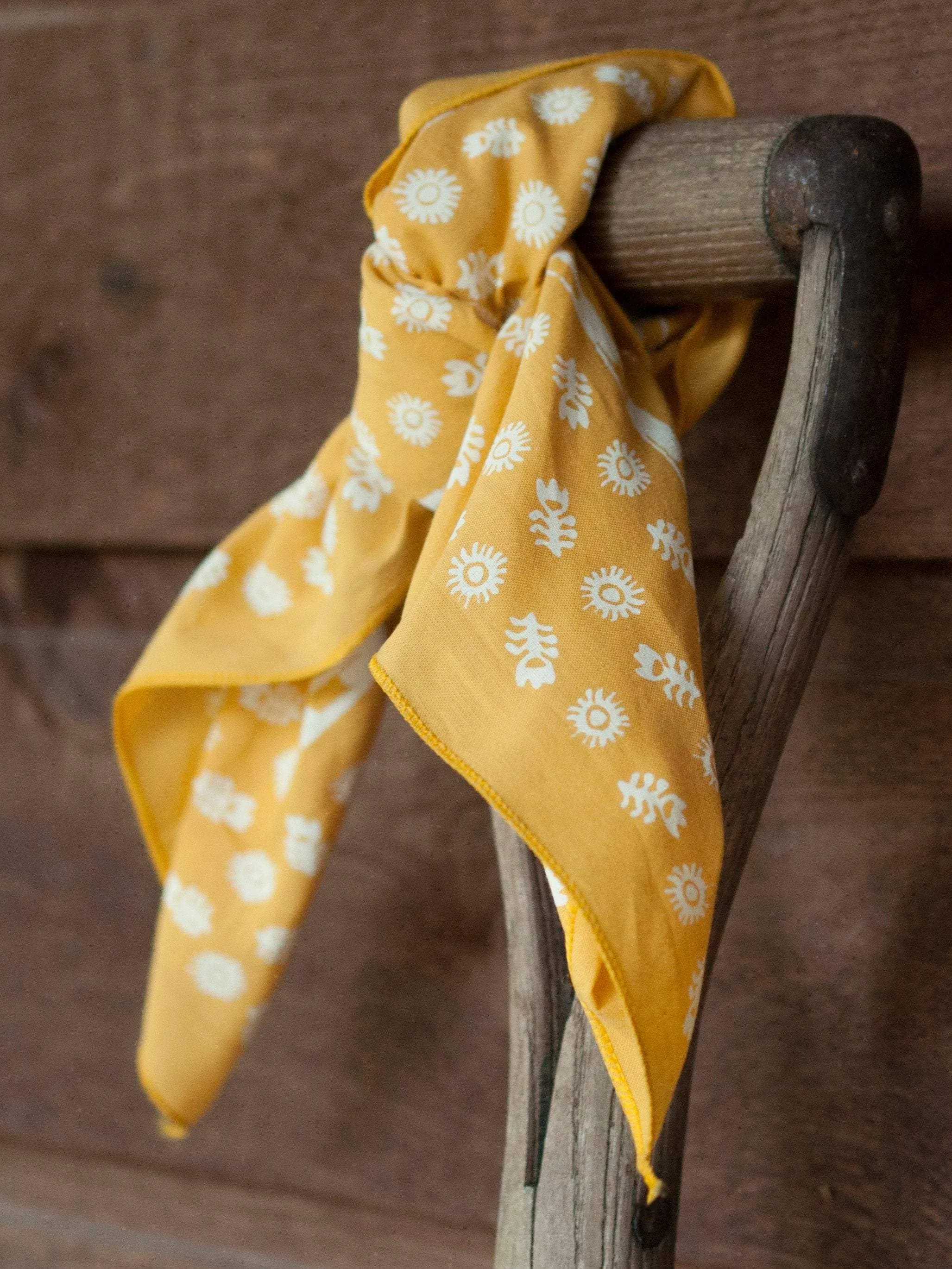 Golden Yellow Floral Bandana