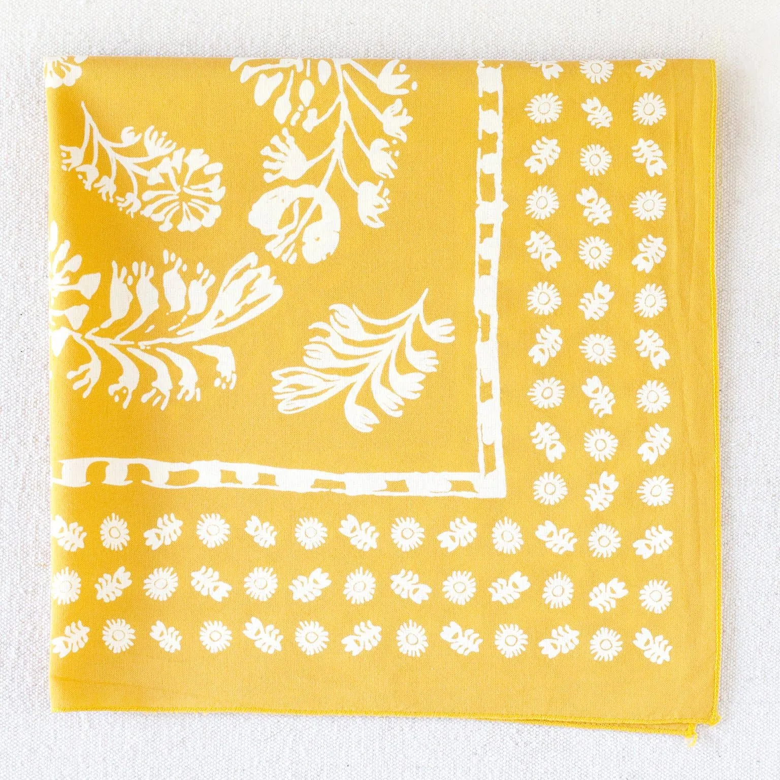 Golden Yellow Floral Bandana