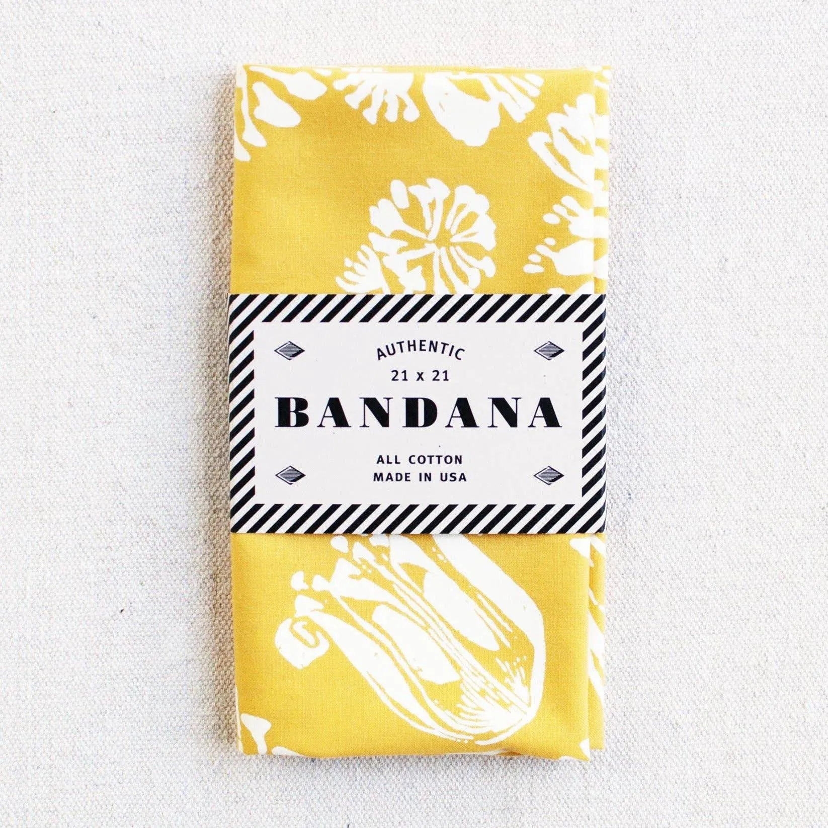 Golden Yellow Floral Bandana