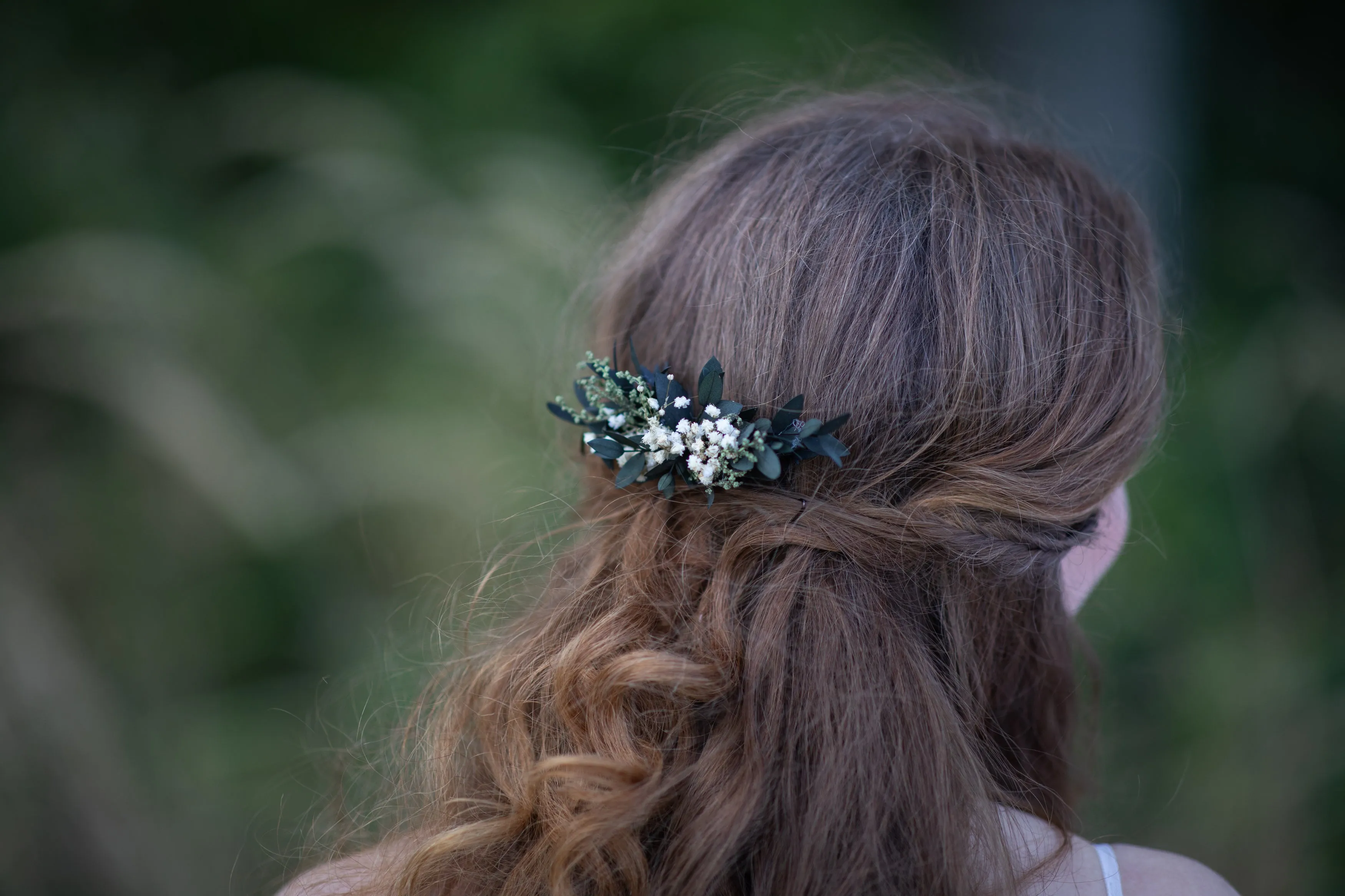Greenery mini flower hair comb Wedding hair comb Baby's breath Bridal accessories Greenery flower hair comb Magaela Natural