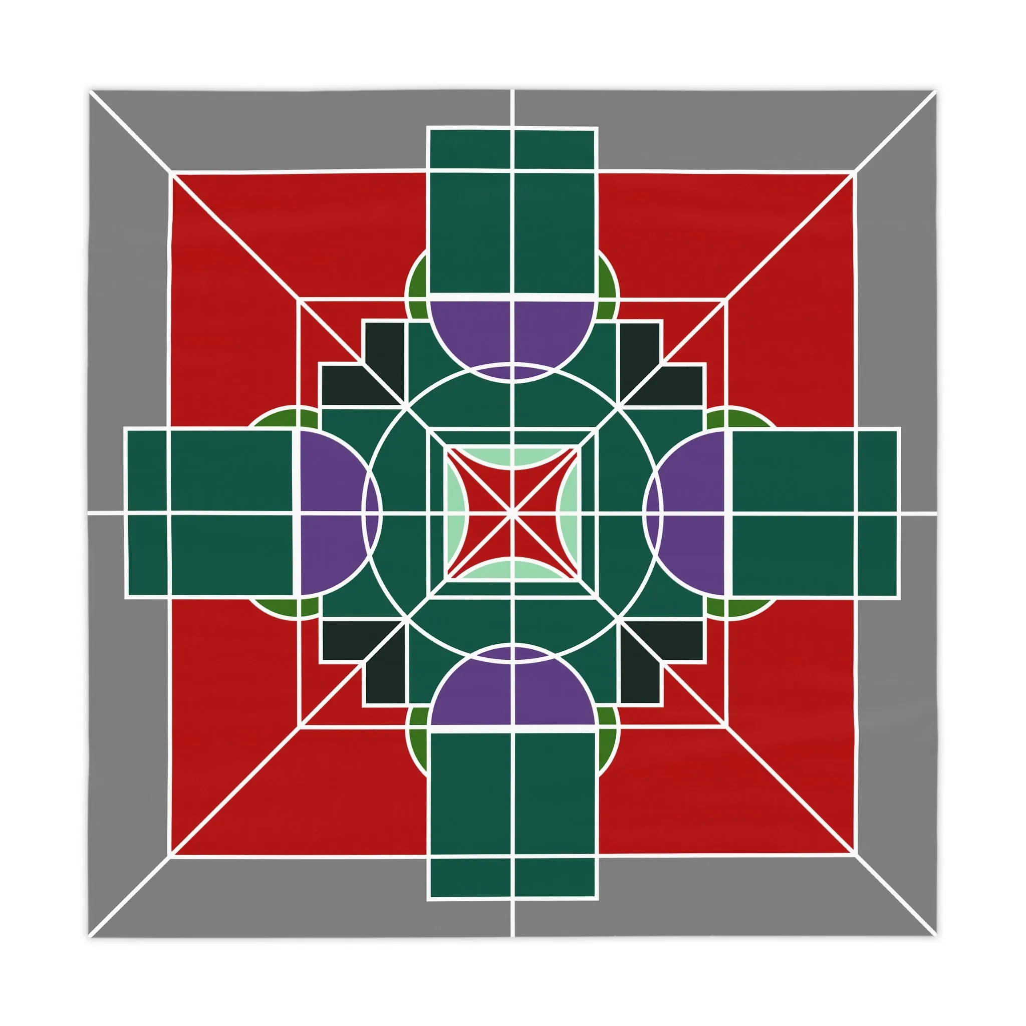 Handmade Mandala Tablecloth Square - Original Art