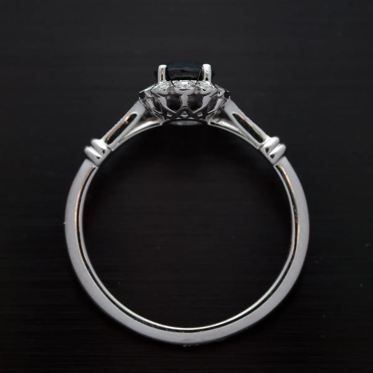 Haydee Sunny Oval Blue Sapphire halo engagement ring