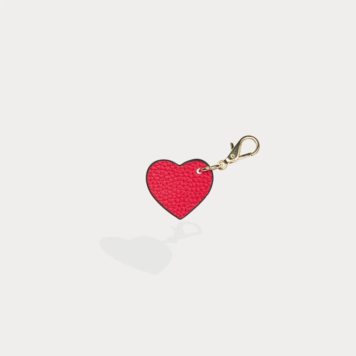 Heart Initial Charm - Red/Gold