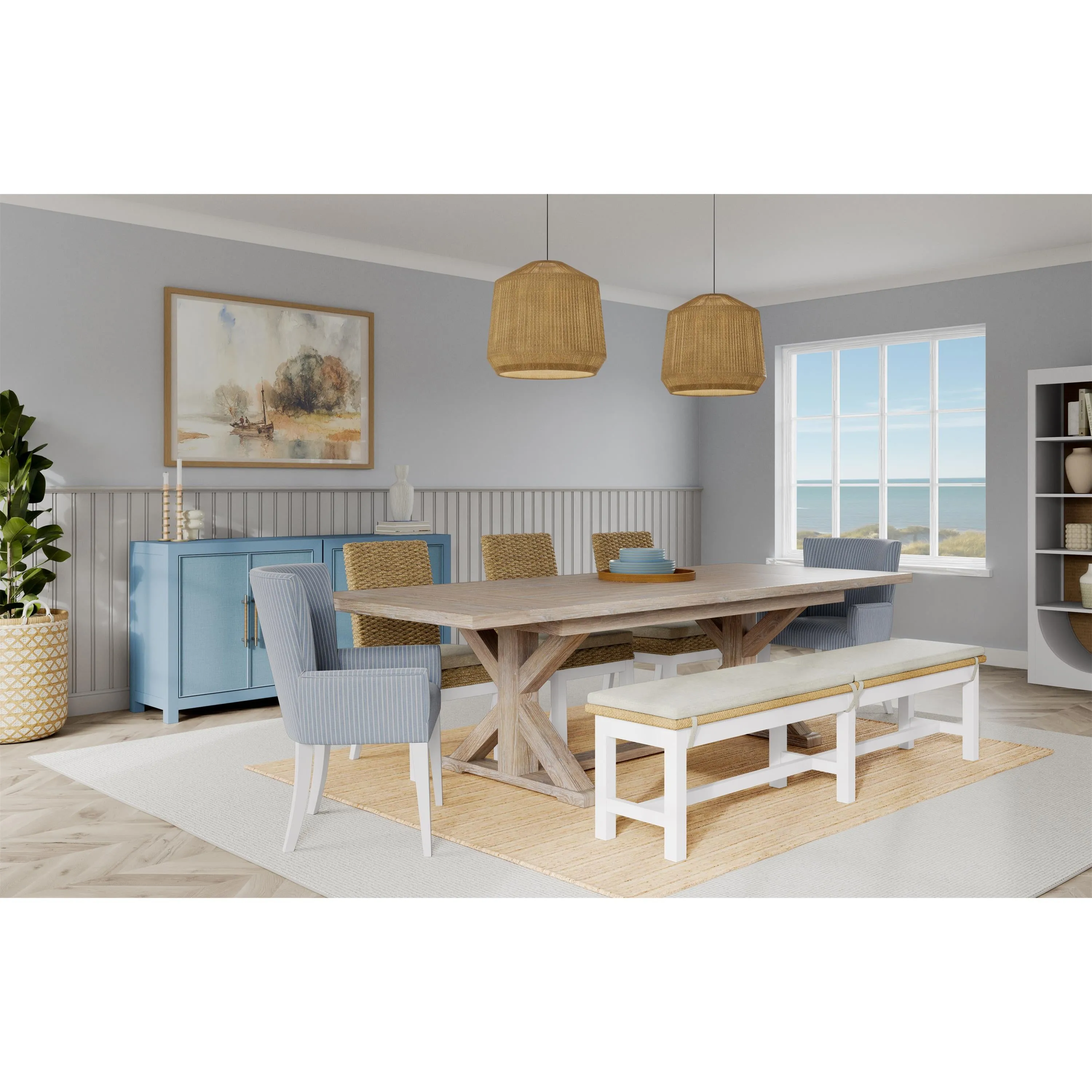 Hilton Head 36" 2-Door Blue Accent Chest