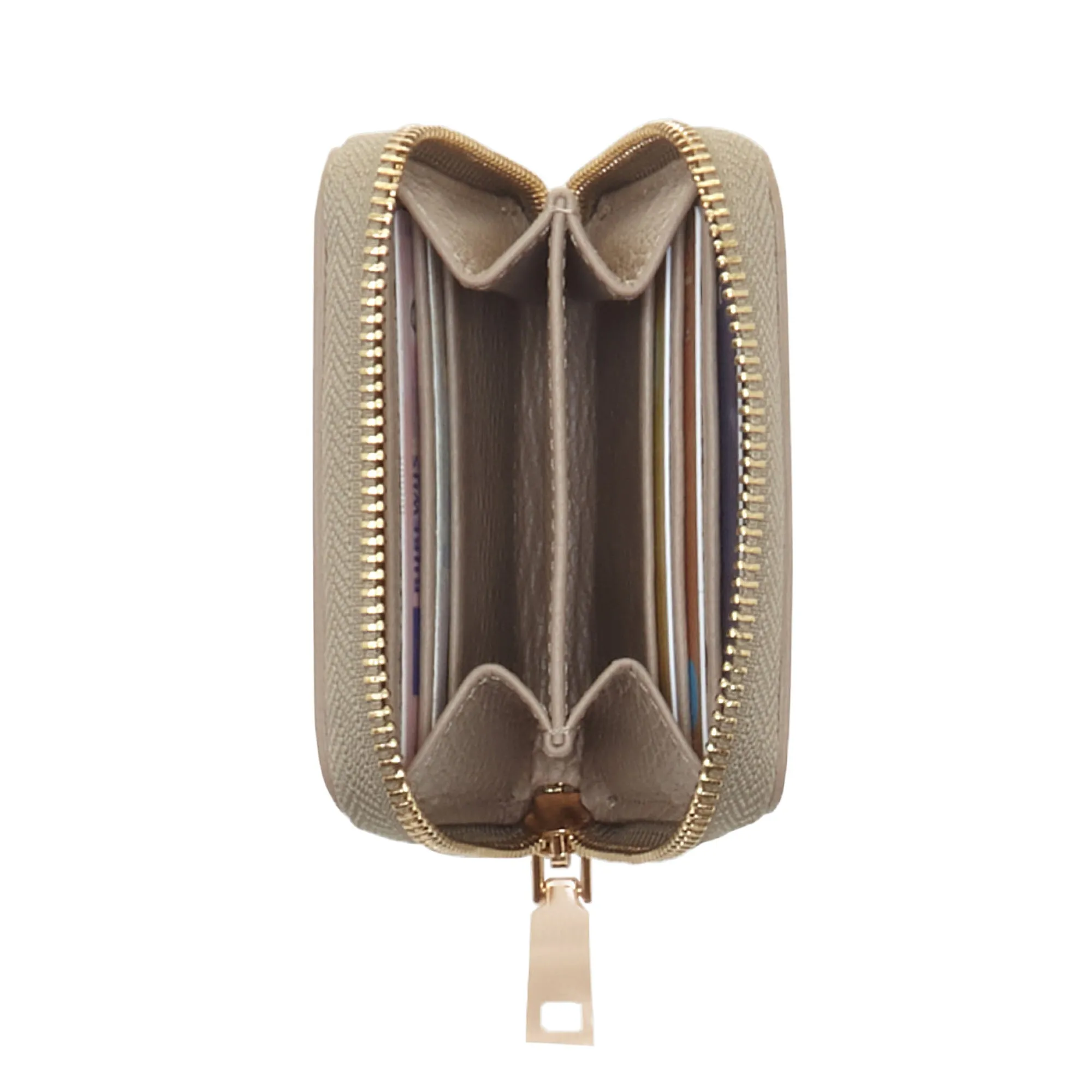 Honoré Jules taupe calfskin leather zipper wallet
