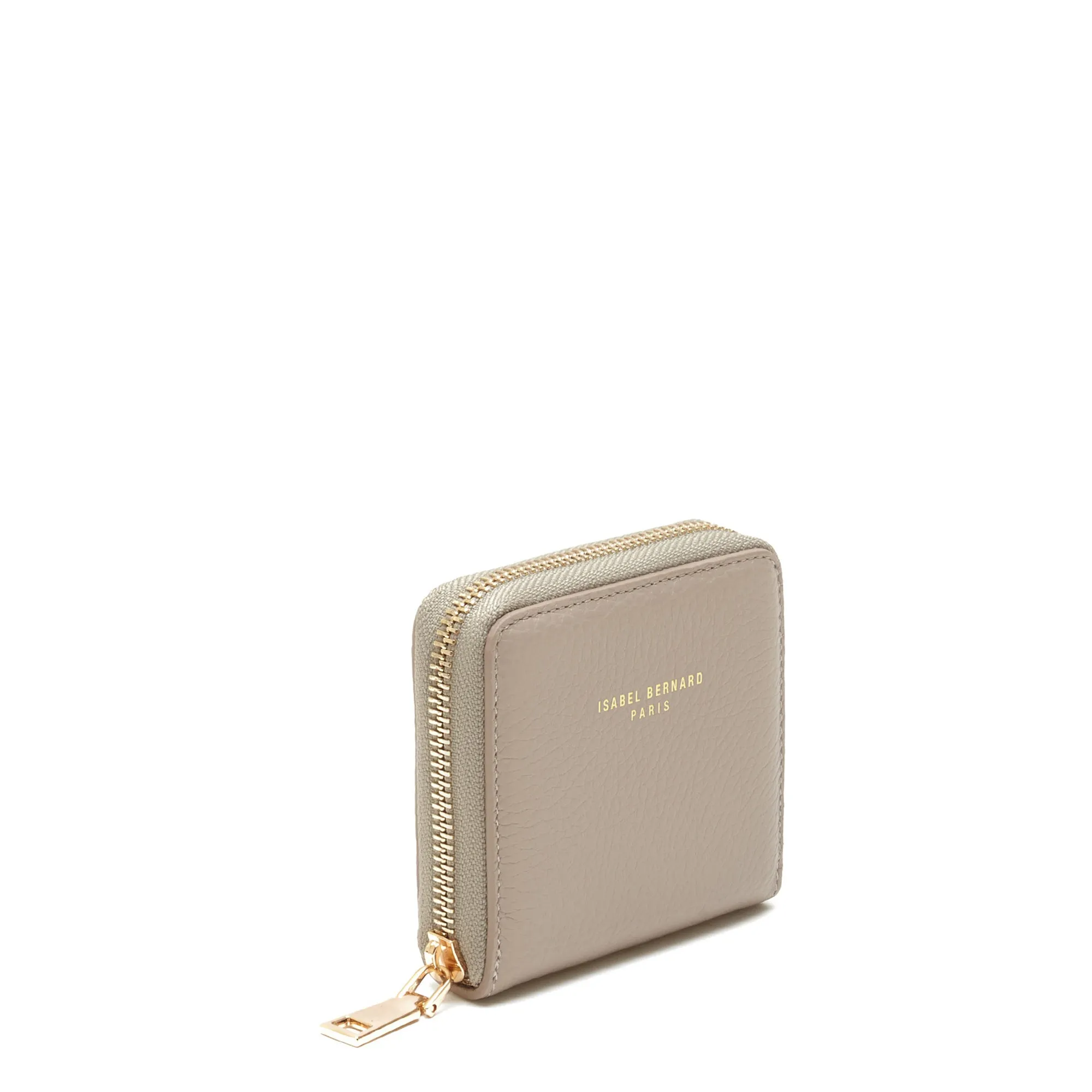 Honoré Jules taupe calfskin leather zipper wallet