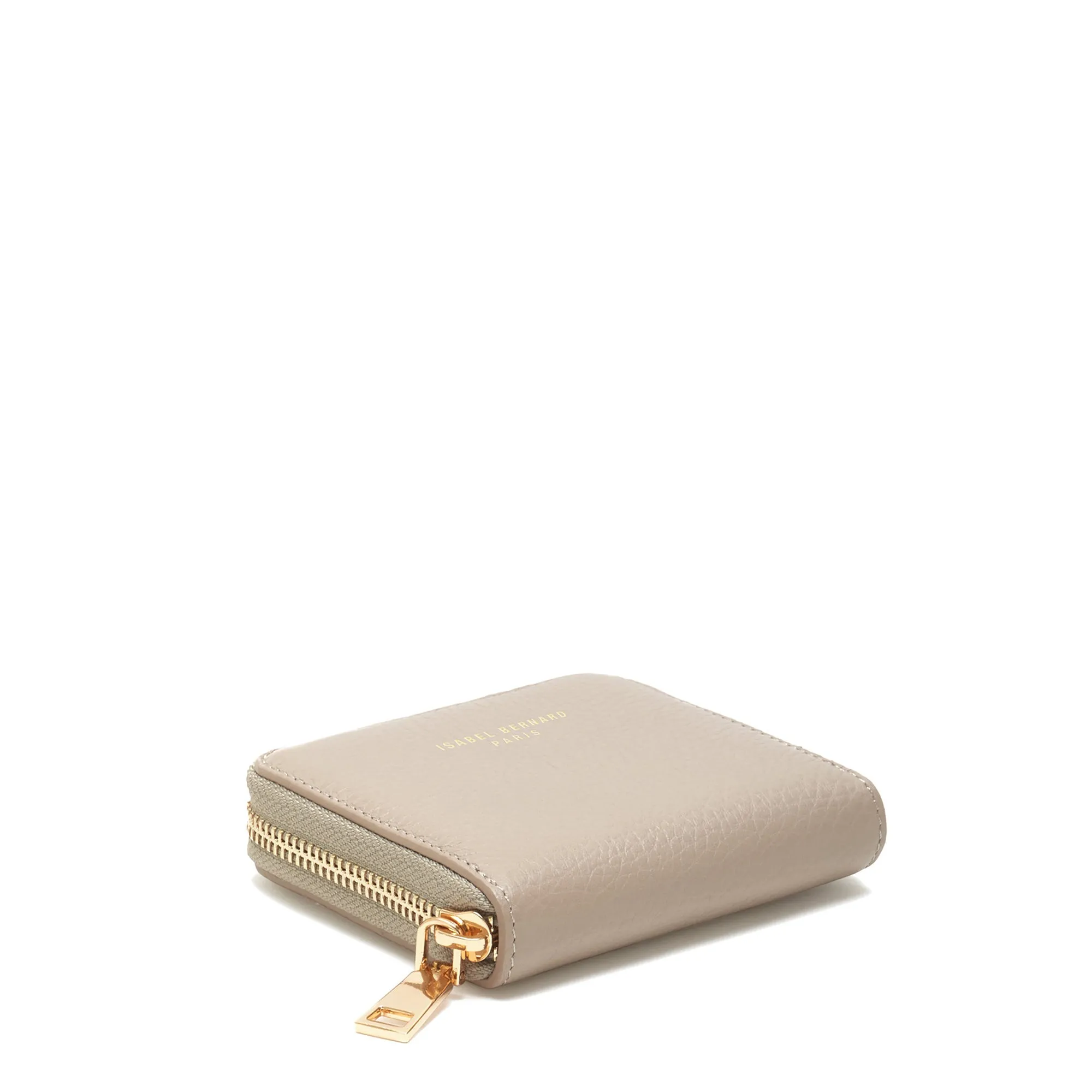 Honoré Jules taupe calfskin leather zipper wallet