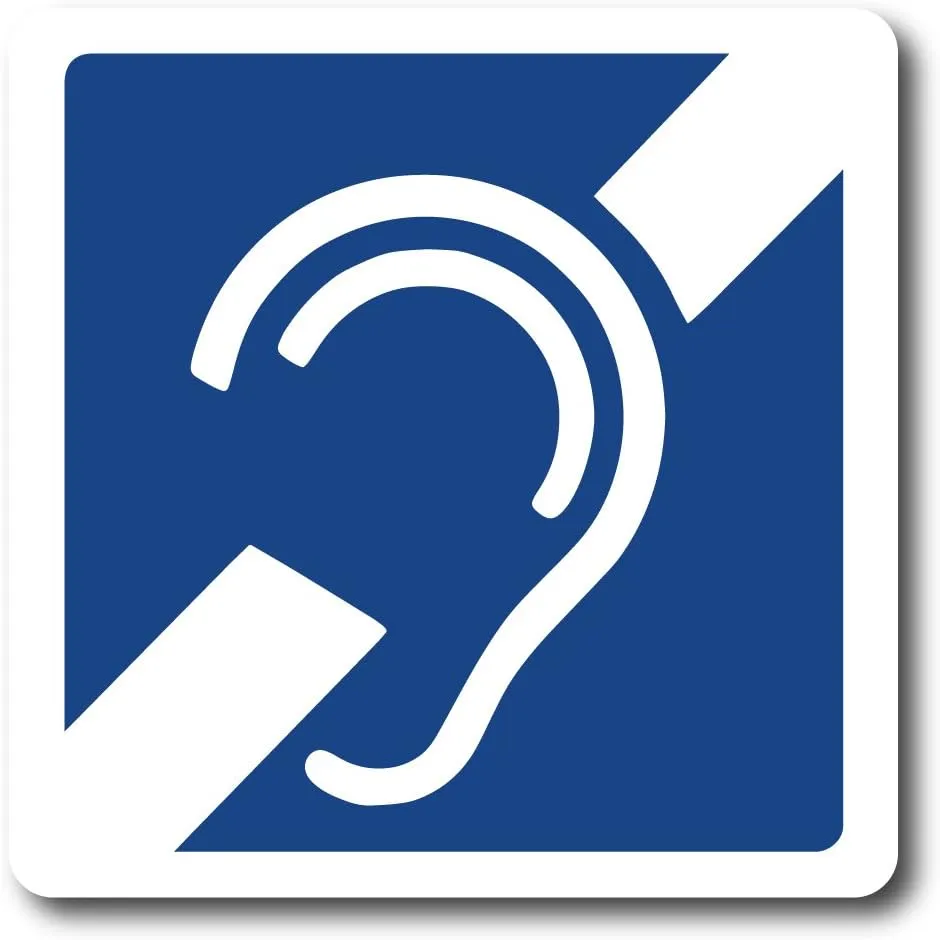 International Deaf Symbol Reflective - for Wheelchairs, Car Bumpers & Windows - Weatherproof & UV Resistant - Indoor & Outdoor Use - 4.5 x 3 Inches (1 Large Decal)