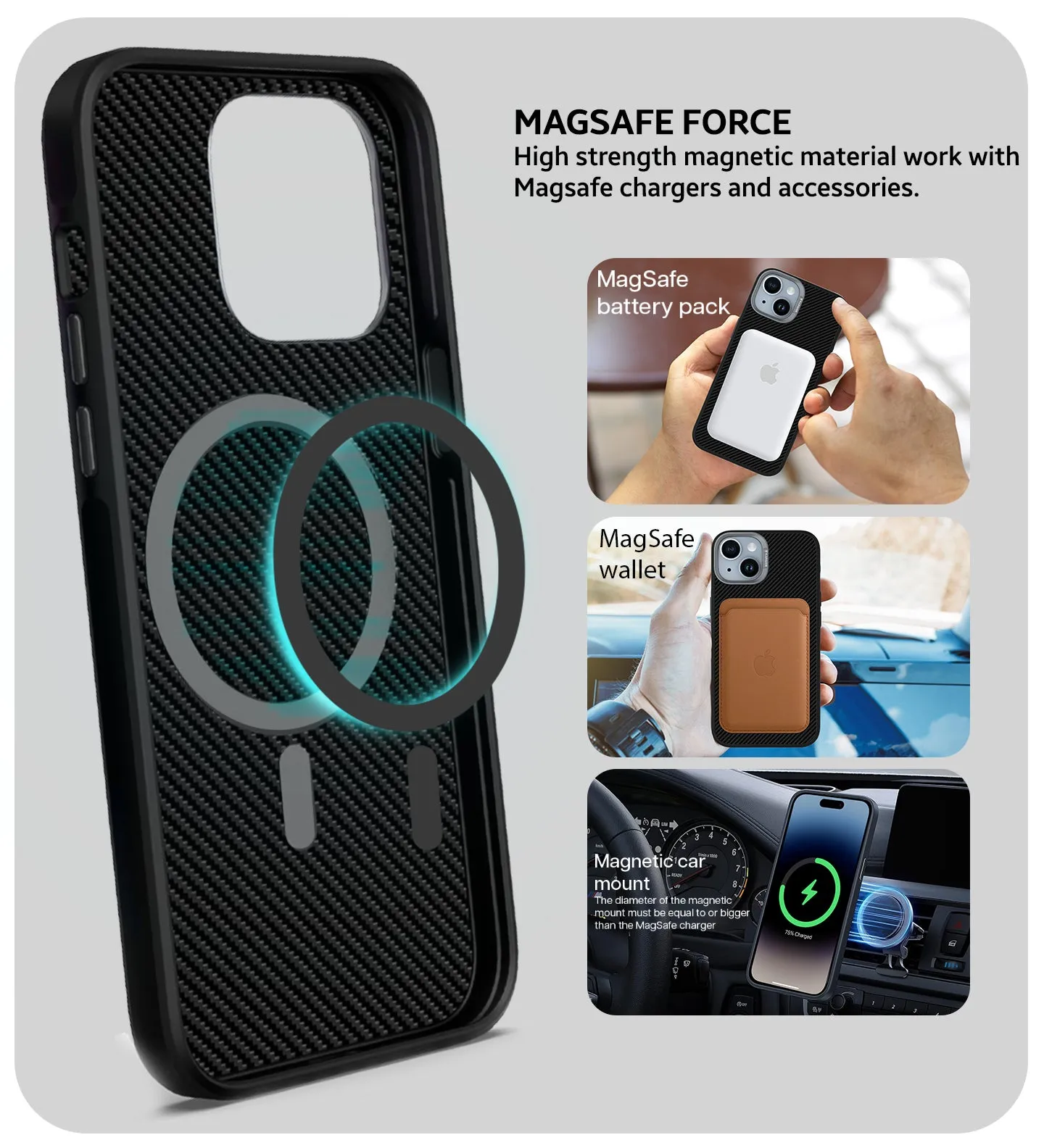 iPhone 14 Back Cover Case | Elektro Armor - Black