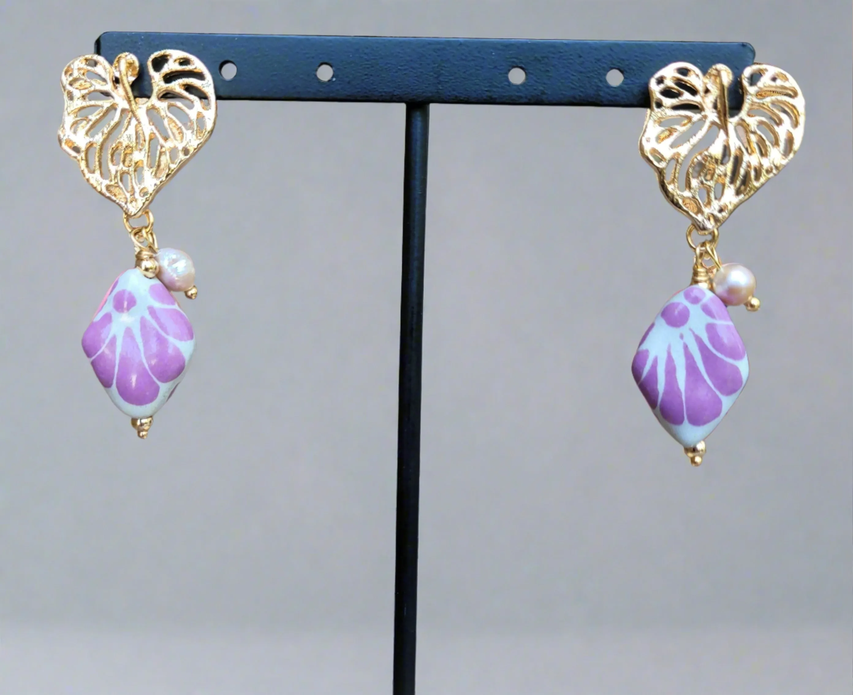 Leave  Talavera earrings