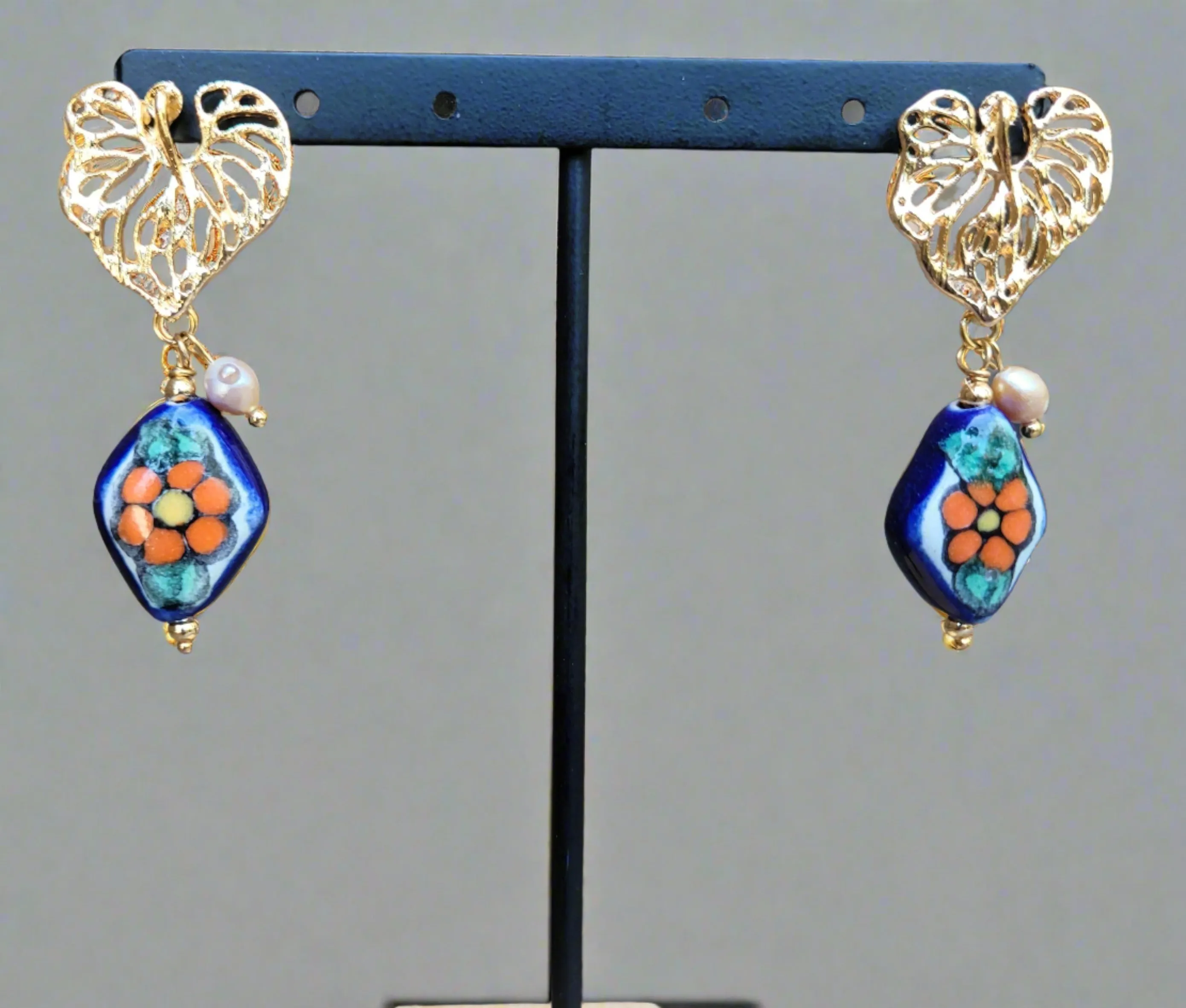 Leave  Talavera earrings