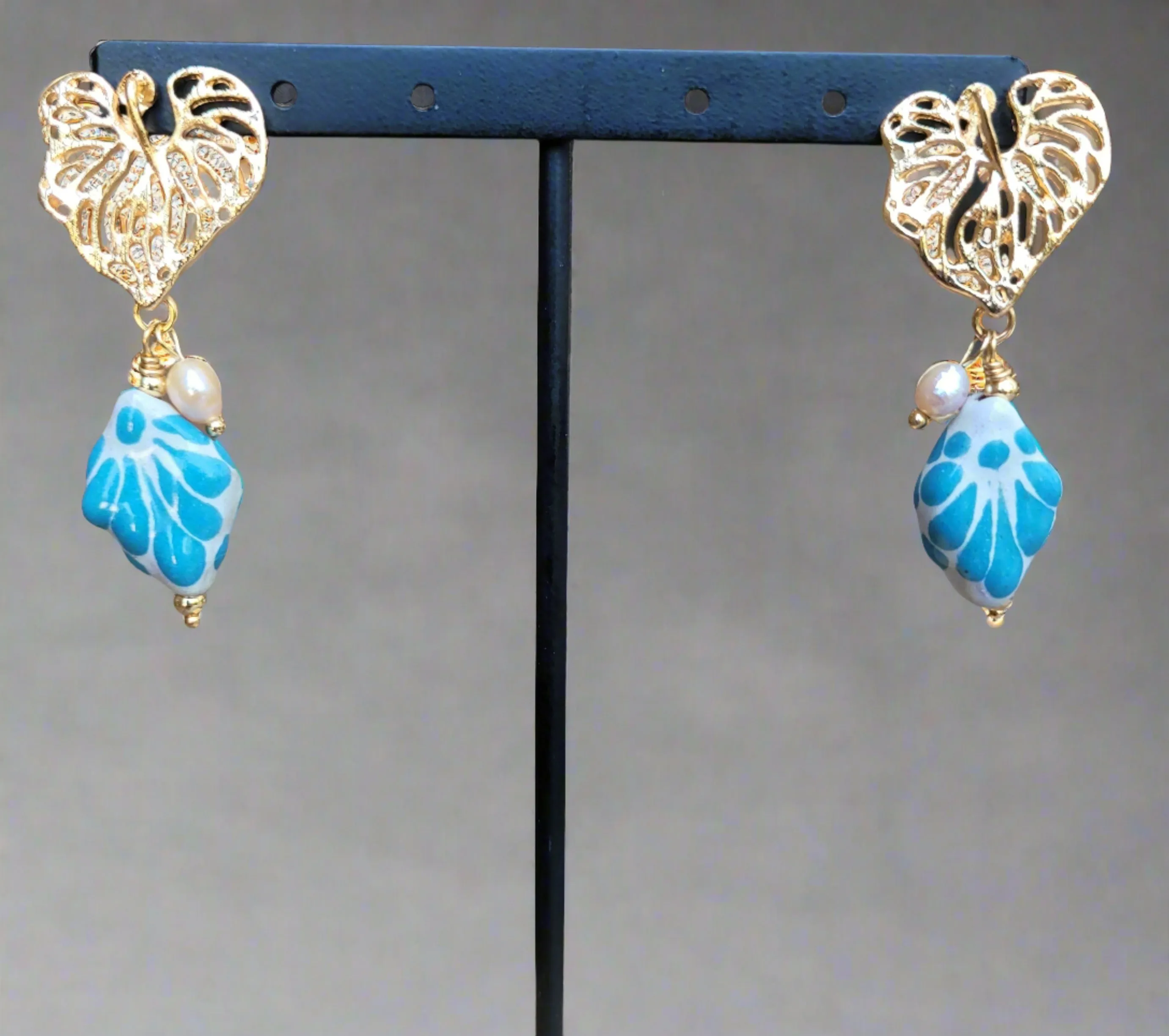 Leave  Talavera earrings