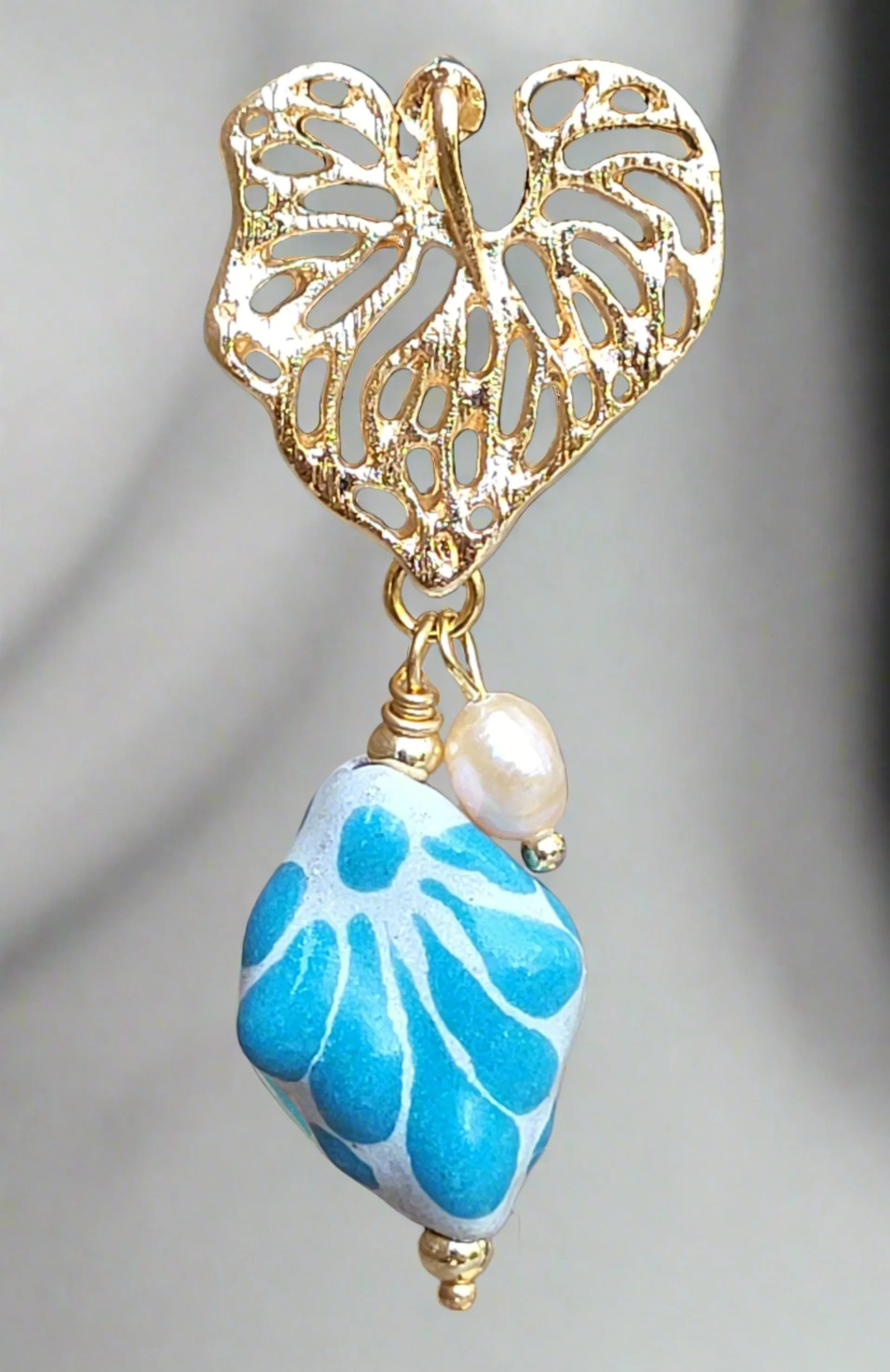 Leave  Talavera earrings