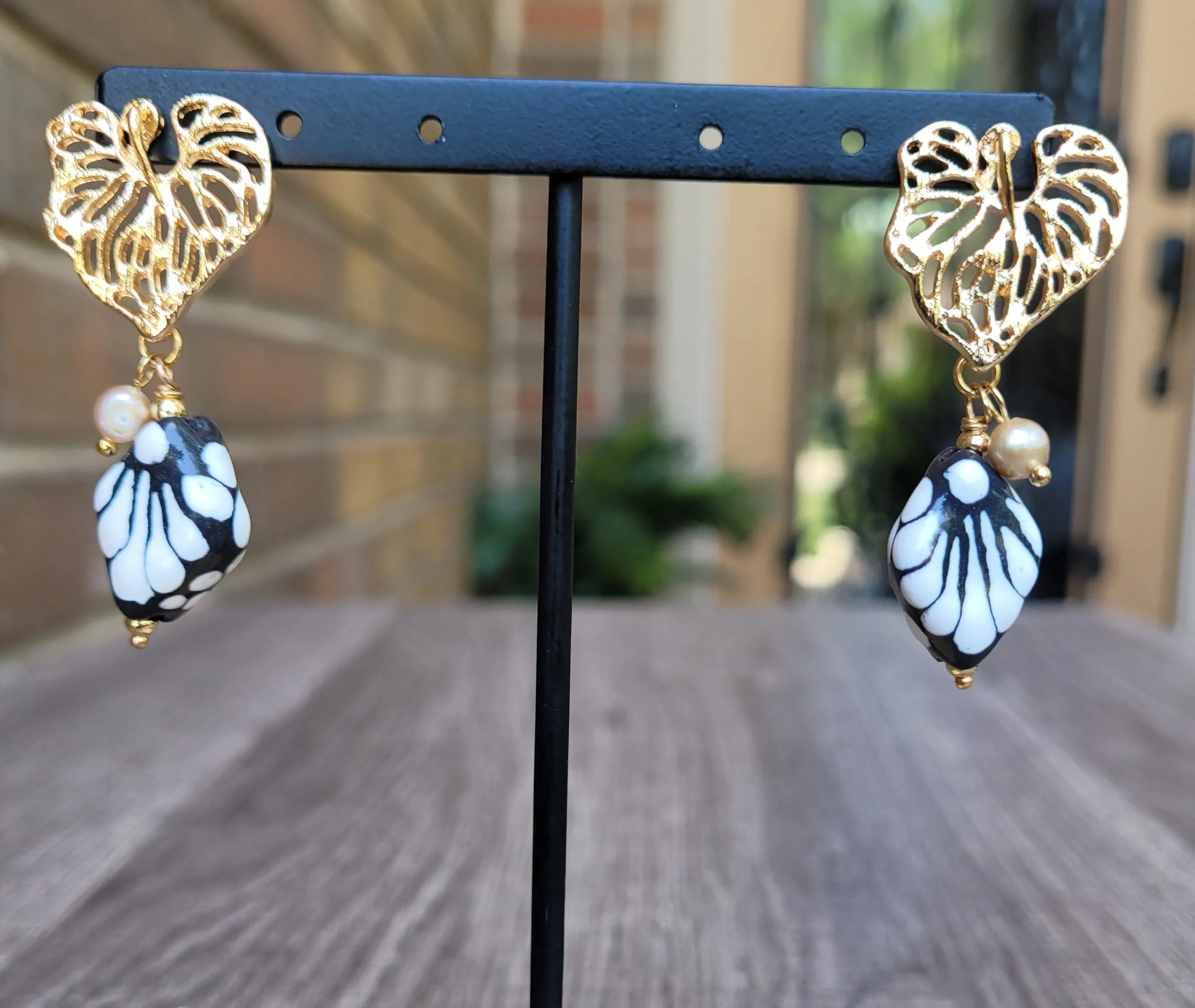 Leave  Talavera earrings
