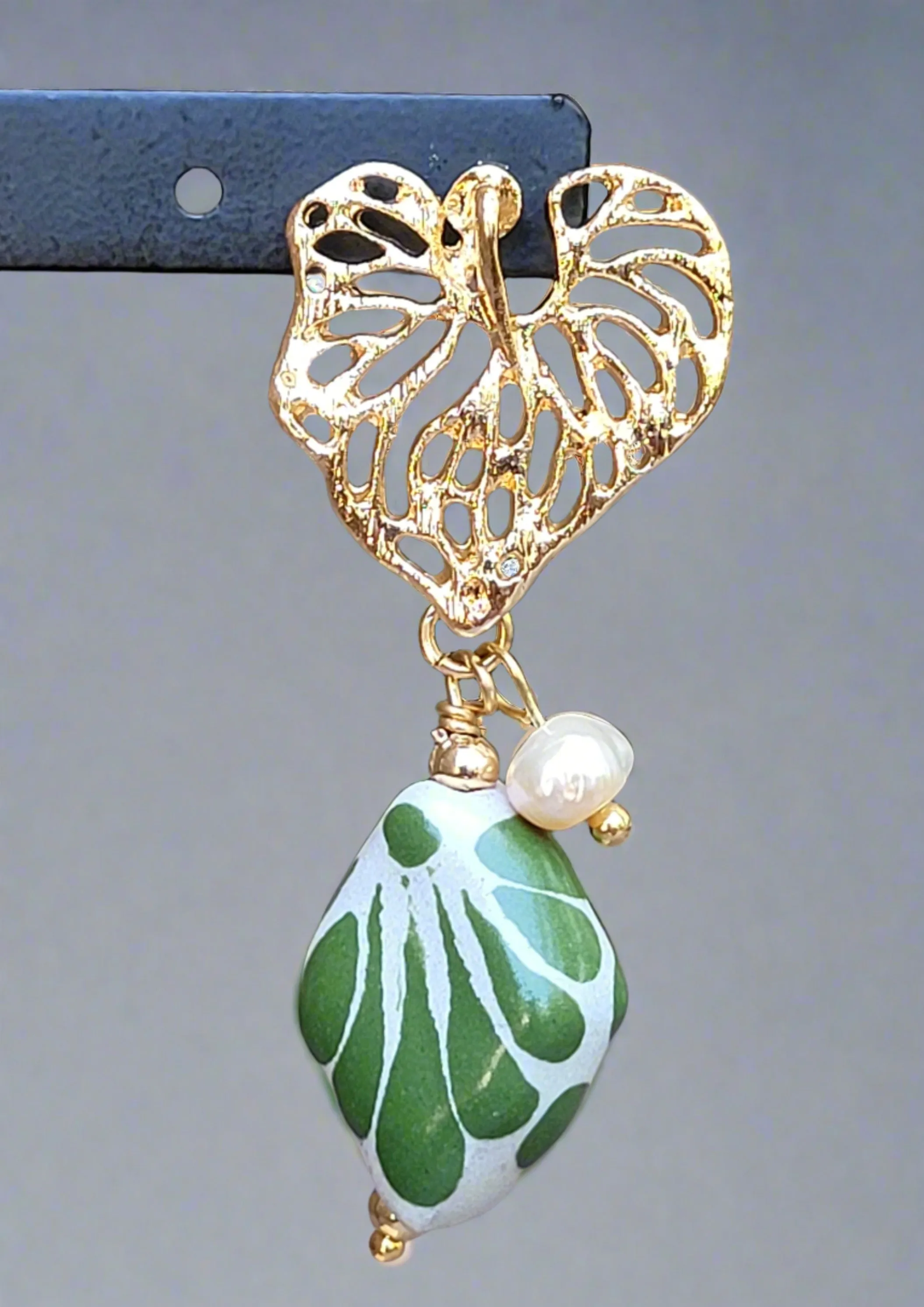 Leave  Talavera earrings