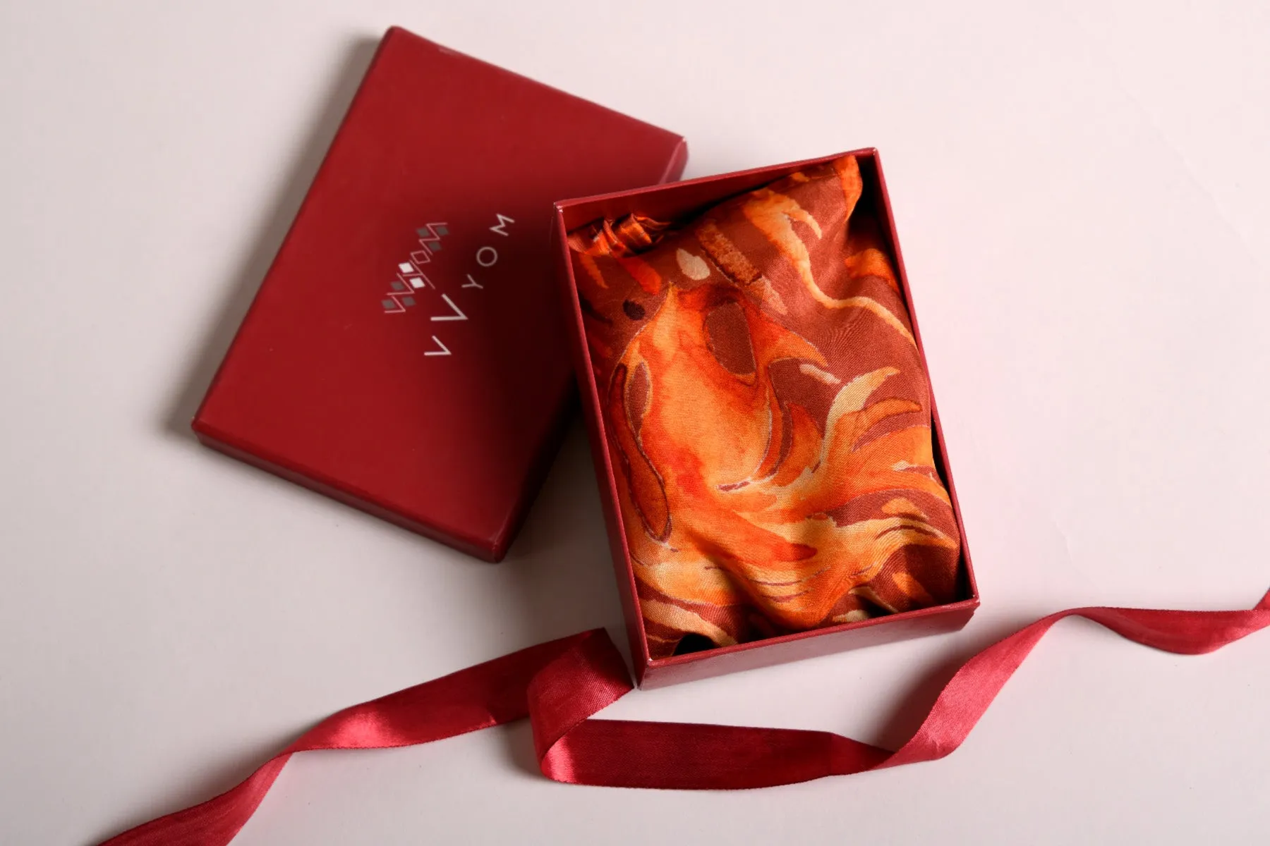 Leo Gift Box / Zodiac Themed Pure Silk Stoll Scarf