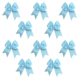 Light Blue Cheer Bows - 10 Pack