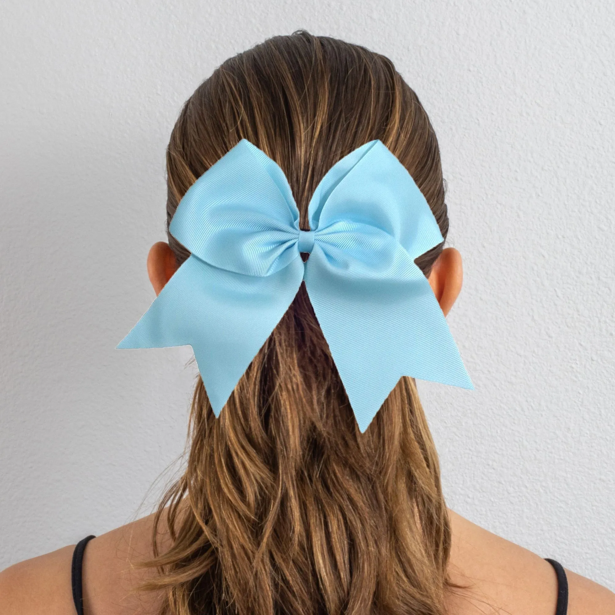 Light Blue Cheer Bows - 10 Pack
