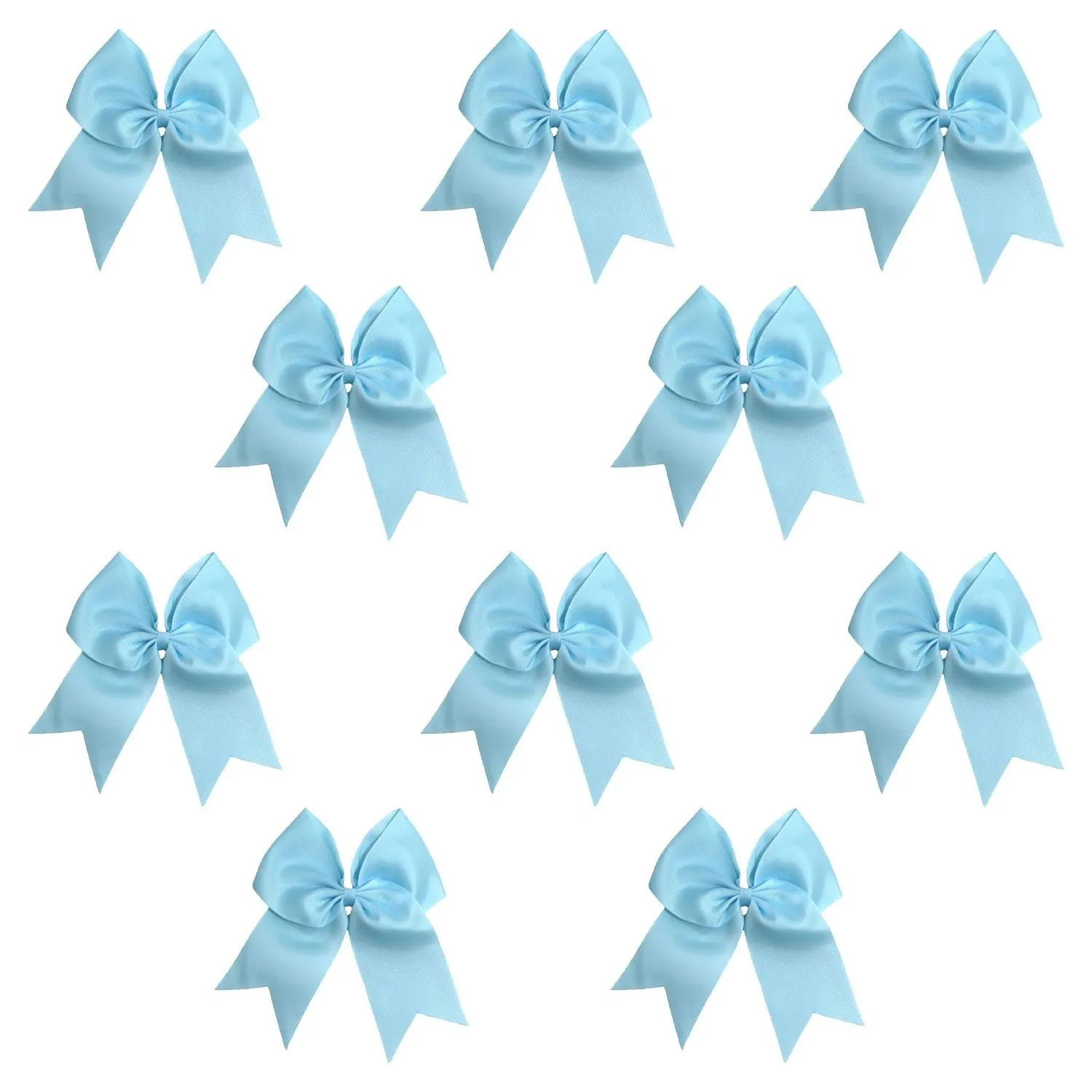 Light Blue Cheer Bows - 10 Pack