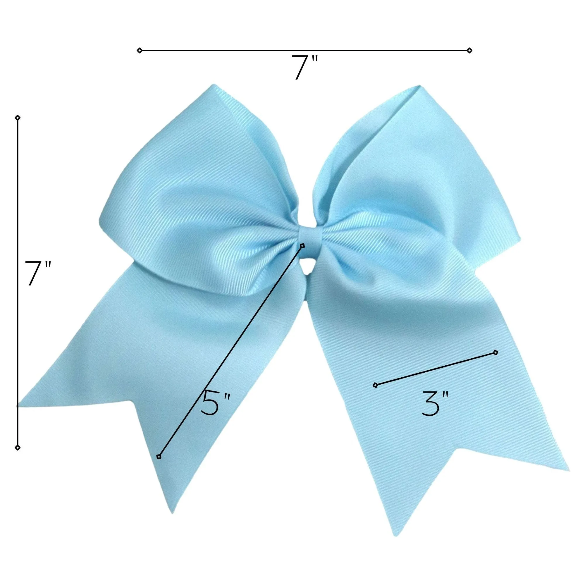 Light Blue Cheer Bows - 10 Pack
