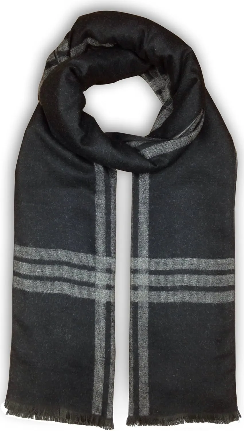 Livativ Bleu Nero Luxurious Winter Scarf Premium Cashmere Feel Unique Design Selection