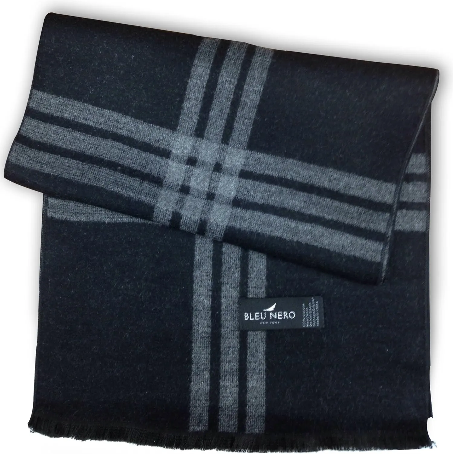 Livativ Bleu Nero Luxurious Winter Scarf Premium Cashmere Feel Unique Design Selection