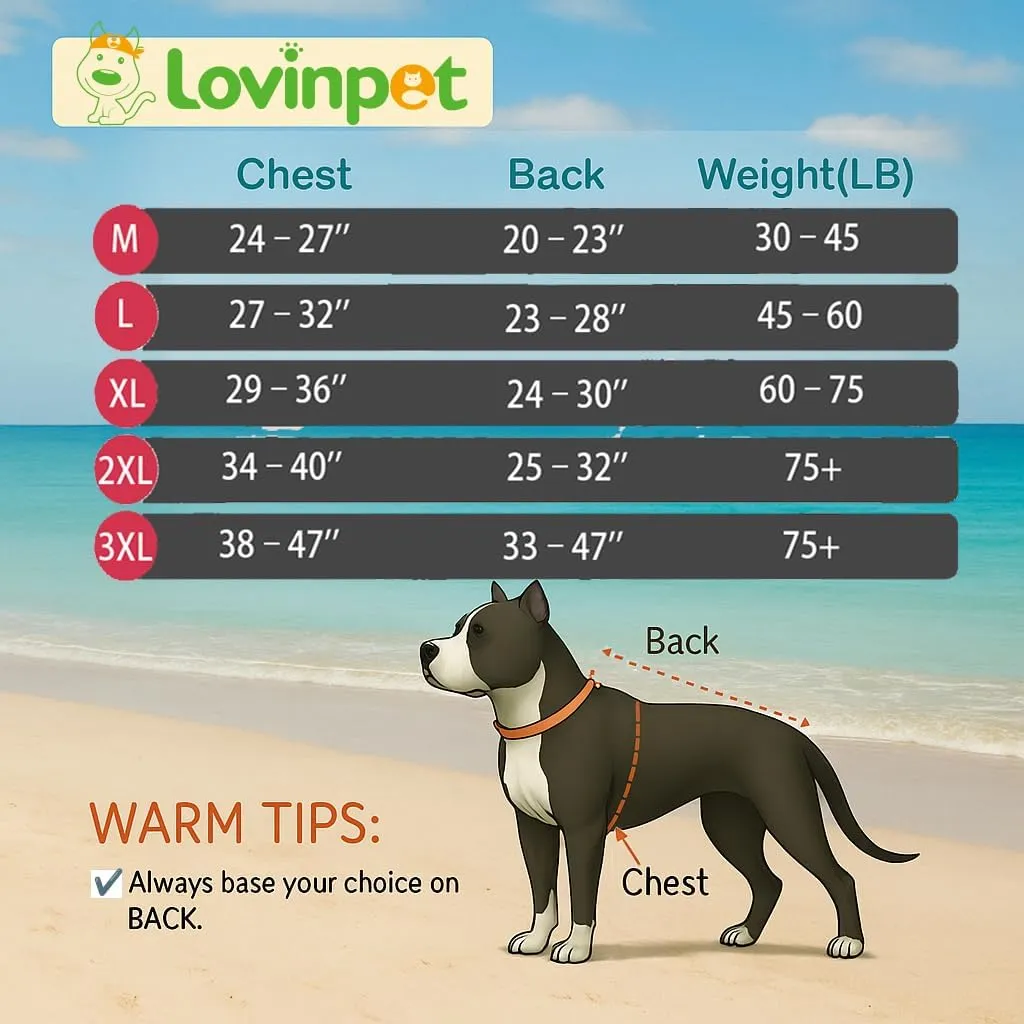 LovinPet Dog Pitbull Clothes for Dogs - Pet Anxiety Relief, Anti-Shedding Dog Pajamas, Lightweight Stretchy Fabric, Whale Hello There White Print, Pitbull Pajamas, Pitbull Clothes All Season /3XL