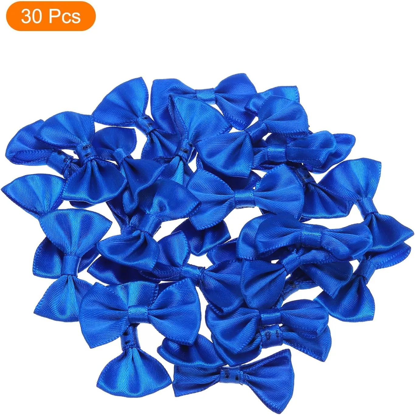 MECCANIXITY 30pcs Navy Blue Bow Ties 1.5"x1" Mini Bowknot for Crafting Little Satin Bows Bulk