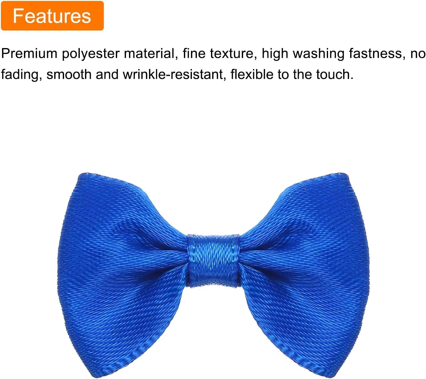 MECCANIXITY 30pcs Navy Blue Bow Ties 1.5"x1" Mini Bowknot for Crafting Little Satin Bows Bulk