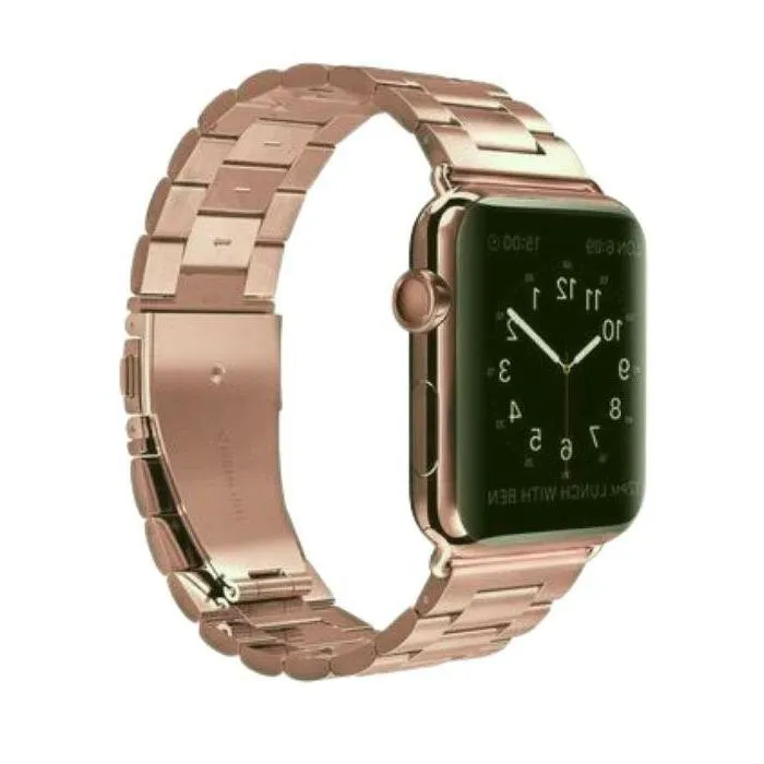 Mercury Premium Stainless Steel Metal Band for Apple Watch 40mm - Rose Gold