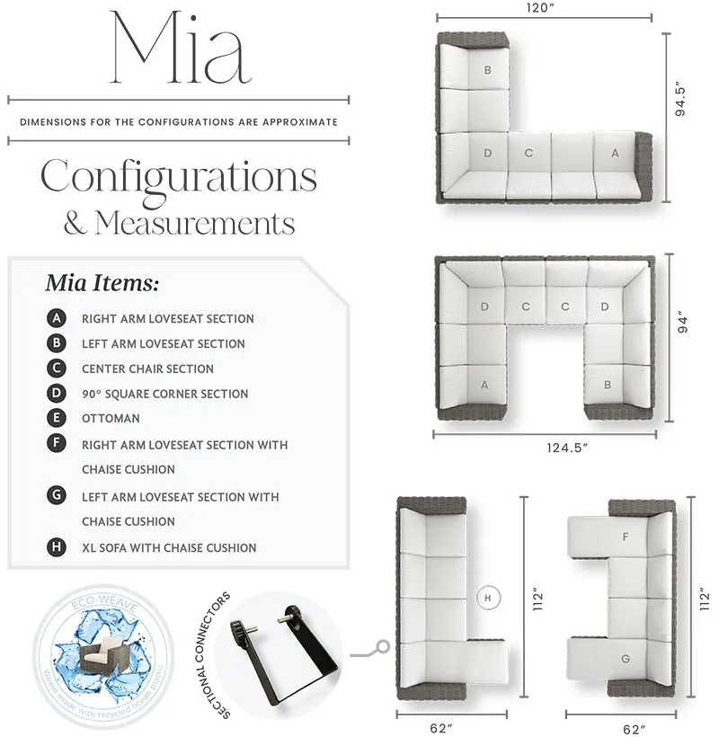 Mia Center Chair Section